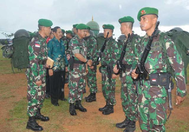 Danrem Sambut Satgas Pamtas RI-Malaysia