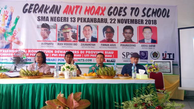 Ketua PWI Riau Ajak Generasi Milenial Lawan Hoax