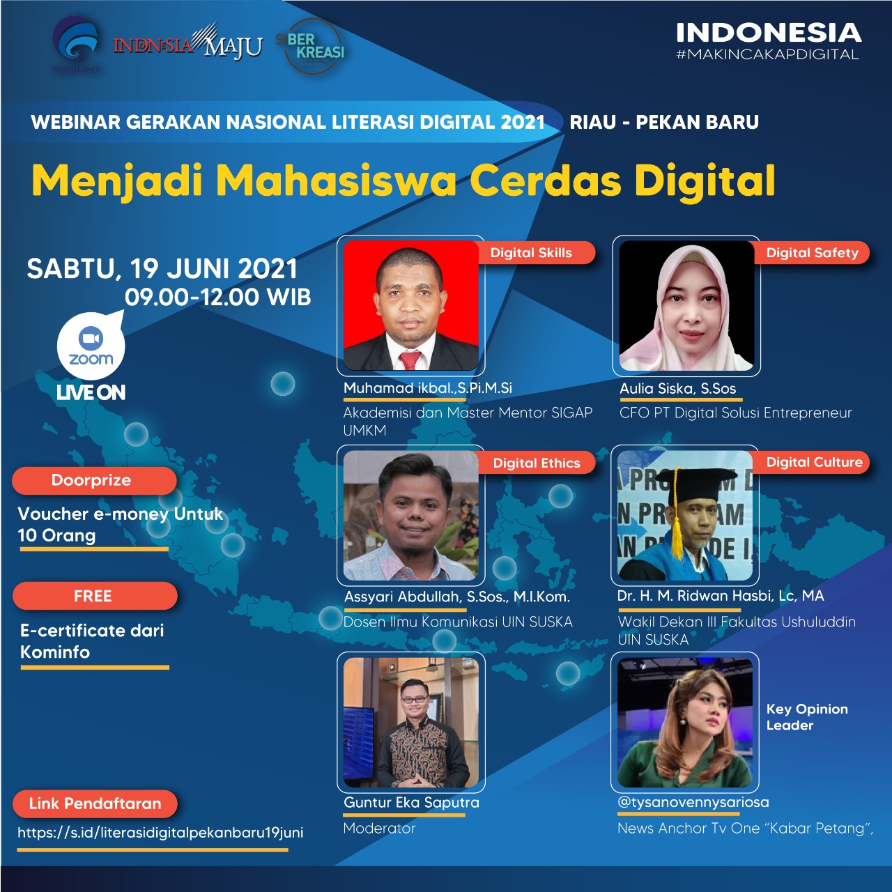 Webinar Literasi Digital Menjadi Mahasiswa Cerdas Digital Kota Pekanbaru