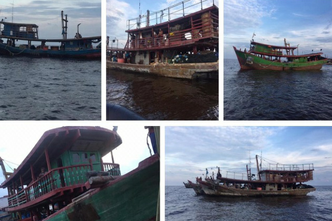 Tujuh Kapal Nelayan asal Sumut Diamankan di Perairan Panipahan Rohil