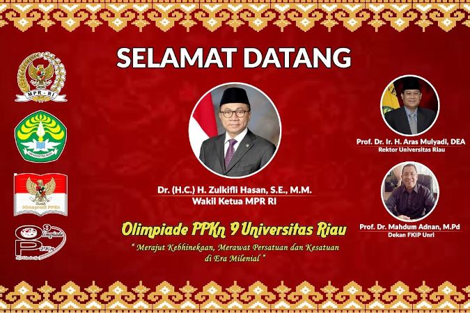 Zulkifli Hasan Dijadwalkan Hadiri Olimpiade PPKn Tingkat Nasional di Unri