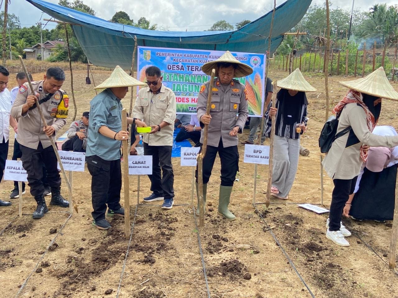 Polres Kuansing Tanam Jagung Pipil di Lahan 2,3 Hektare