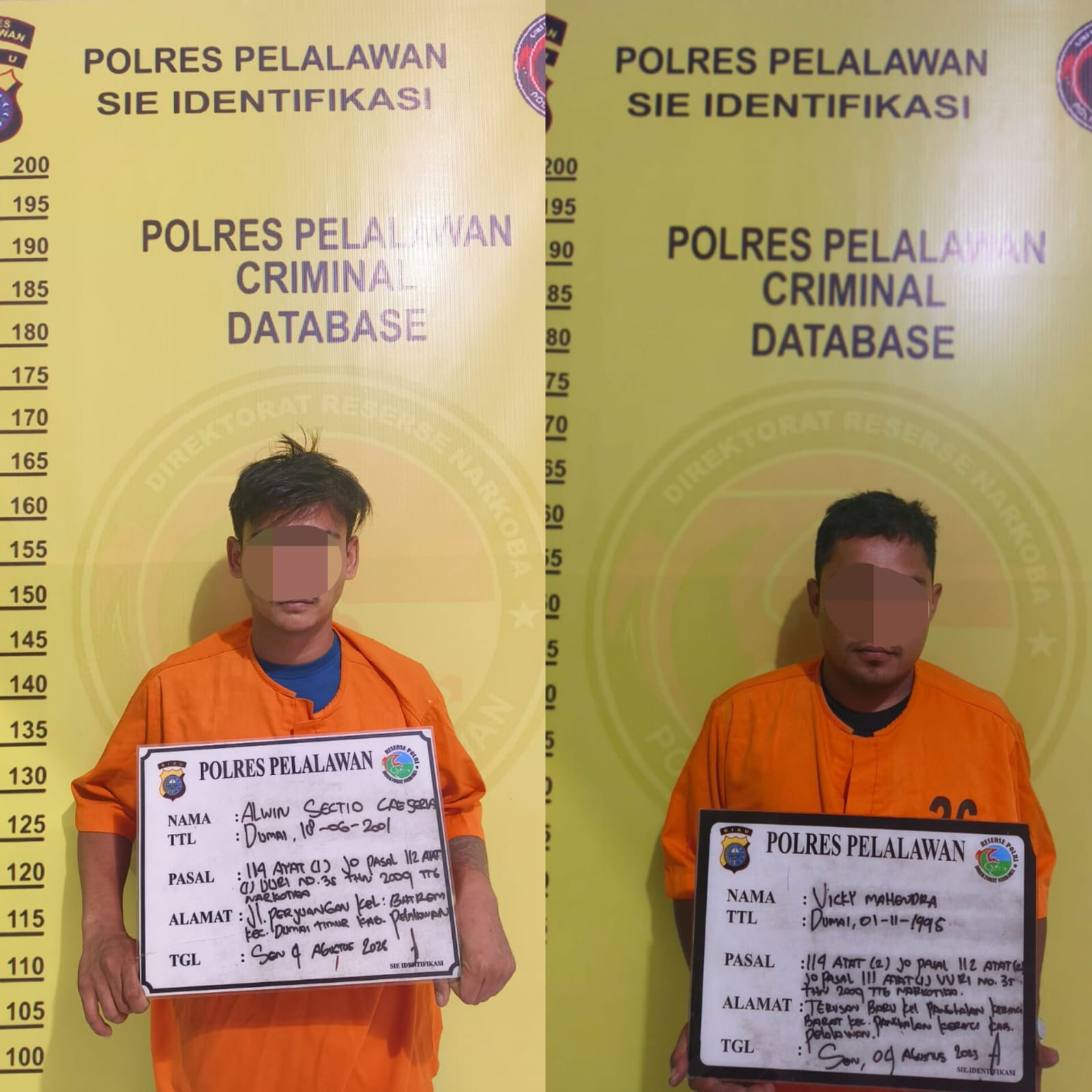 Polres Pelalawan Ringkus Diduga Pengedar Sabu dan Ganja