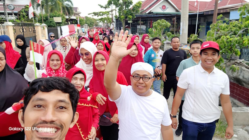 Gerak Jalan Santai Bersama Calon Ketua RW 08 Tangkerang Tengah Eko Wibowo 