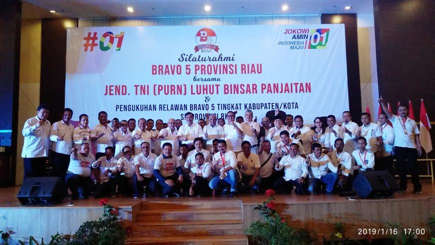 Di Hadapan Luhut, Bravo 5 Riau: Target Kita Jokowi-Amin Menang di Riau