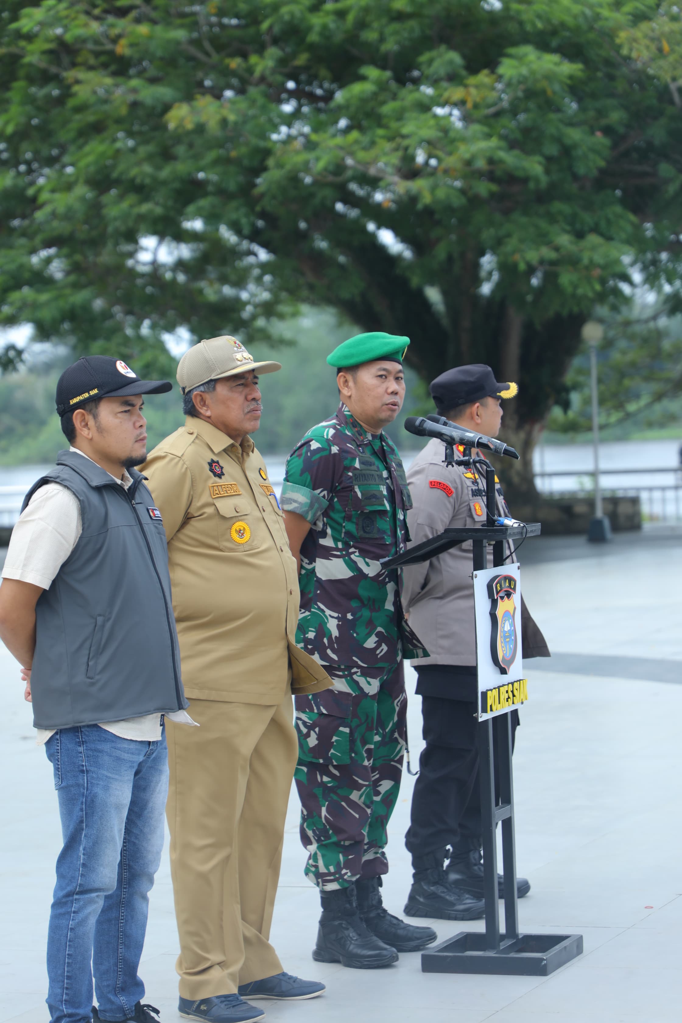 Pemkab Siak Apel Bersama Perkuat Sinergitas Jaga Kamtibmas Pemilu