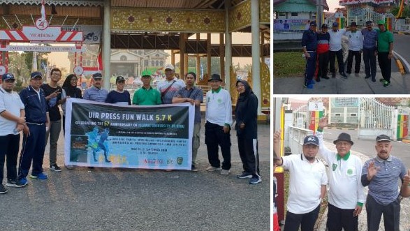Ajang Silaturahmi, Rektor UIR Ikut Meriahkan 'UIR Press Fun Walk 5,7 K' 