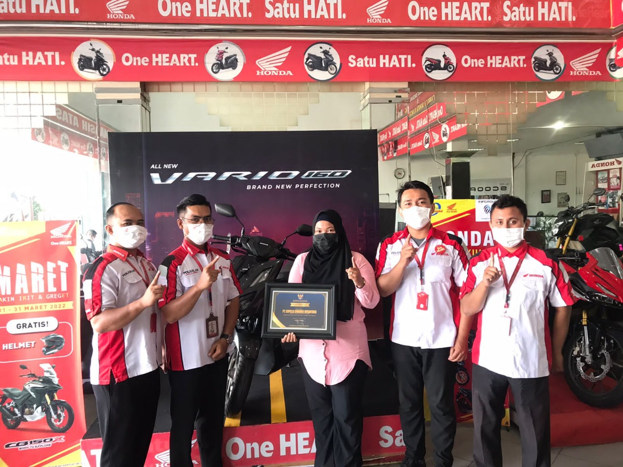 Capella Honda Wilayah Kampar dan Bangkinang Raih Penghargaan Wajib Pajak Terbaik