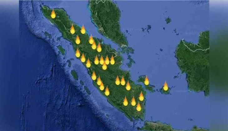 Jumlah Titik Panas di Sumatera Meningkat Tajam, Riau 11 Titik