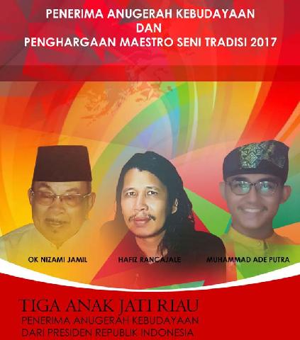 Tiga Maestro Seni Riau Terima Anugerah dari Presiden Jokowi