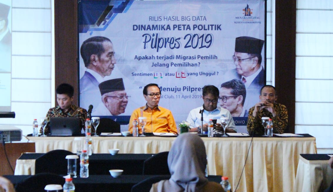Prediksi Pilpres 2019 Menurut Big Data: Prabowo-Sandi Unggul 55,6%, Jokowi-Amin 44,4%