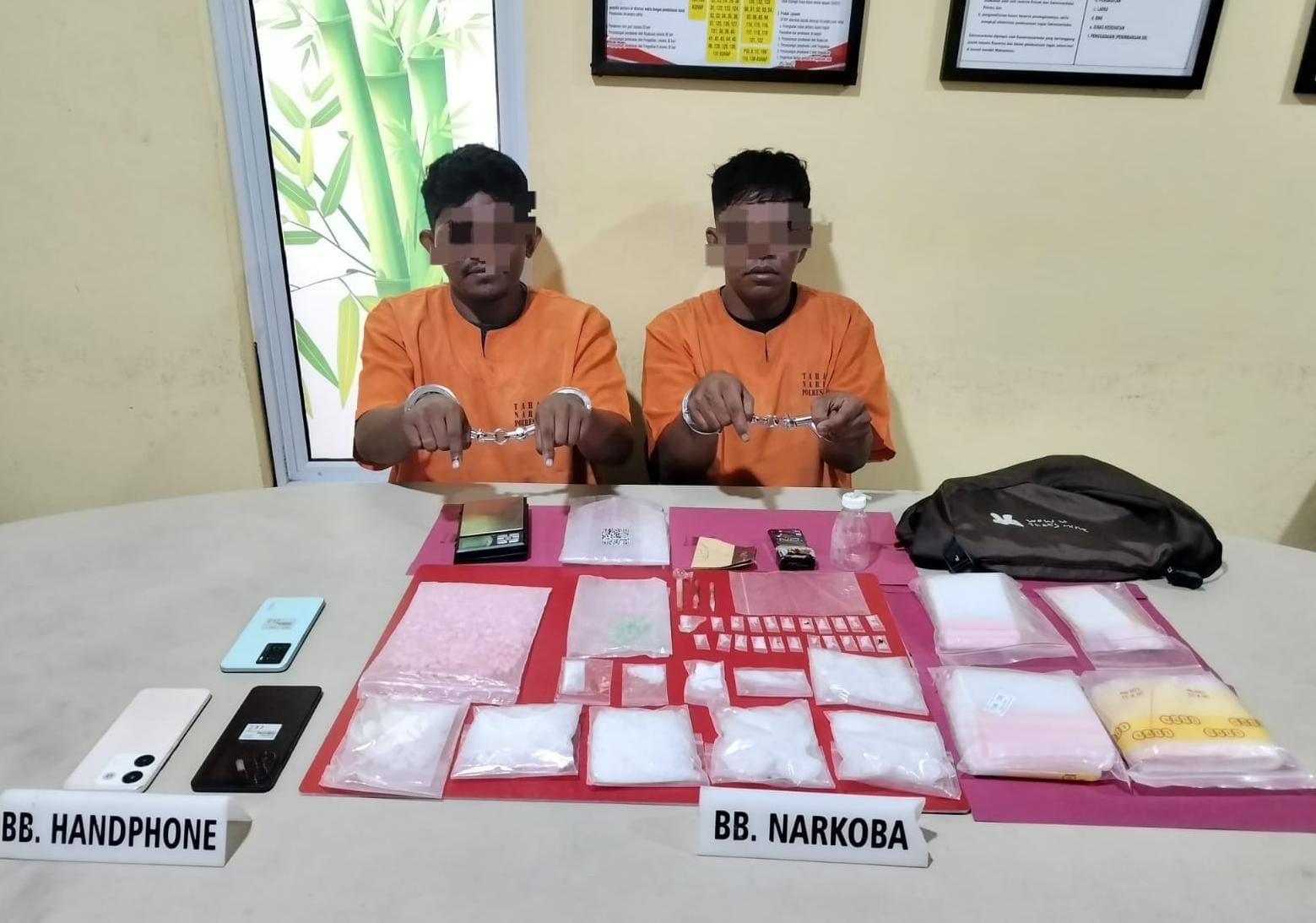 Polres Kampar Ringkus Dua Bandar, Sita Setengah Kilogram Sabu