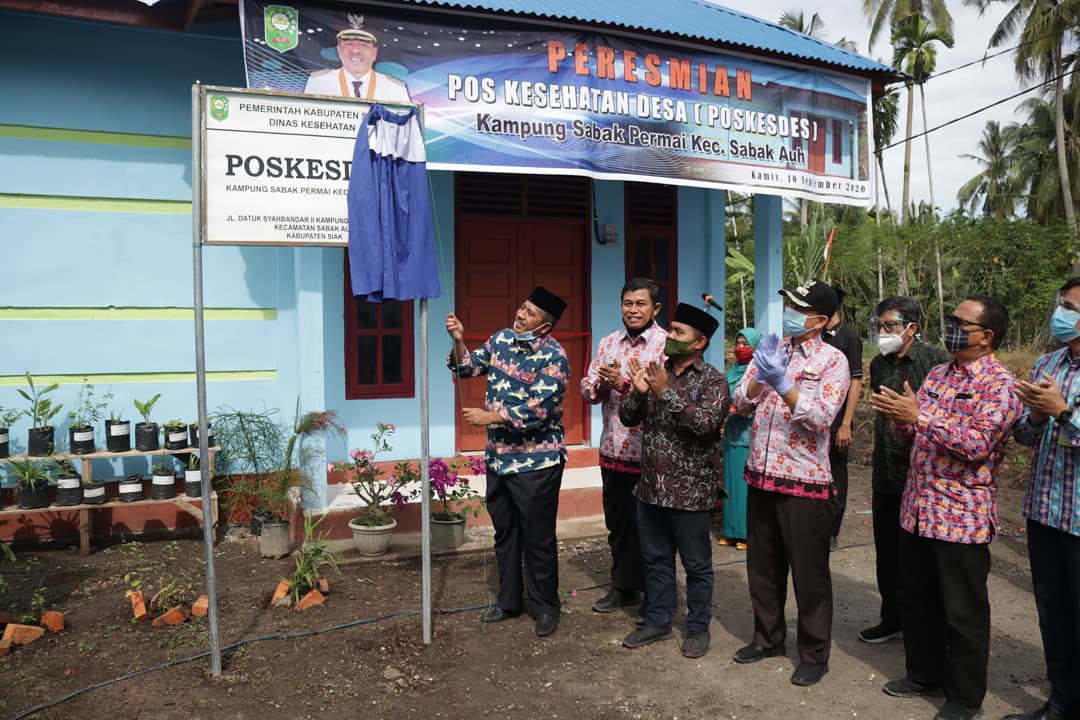 Bupati Siak Alfedri Resmikan Poskesdes Kampung Sabak Permai