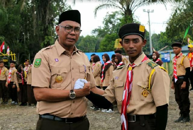 Rudiyanto Buka Kegiatan Perjusami Kwaran Kemuning Gerakan Pramuka Inhil