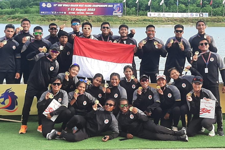 Tim Dragon Boat Indonesia Raih Kembali Emas di Ajang IDBF World Dragon Boat Racing Championships 202