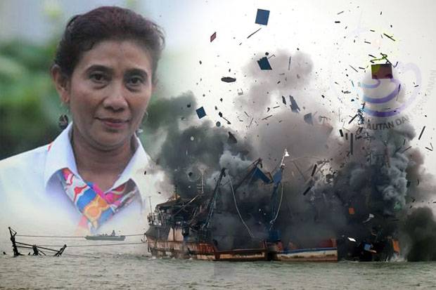Menteri Susi Telah Tenggelamkan 516 Kapal Pencuri Ikan, 26 Kapal Indonesia