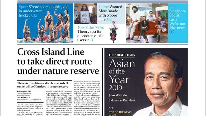 Joko Widodo Dianugerahi Asian of The Year 2019 dari The Straits Times