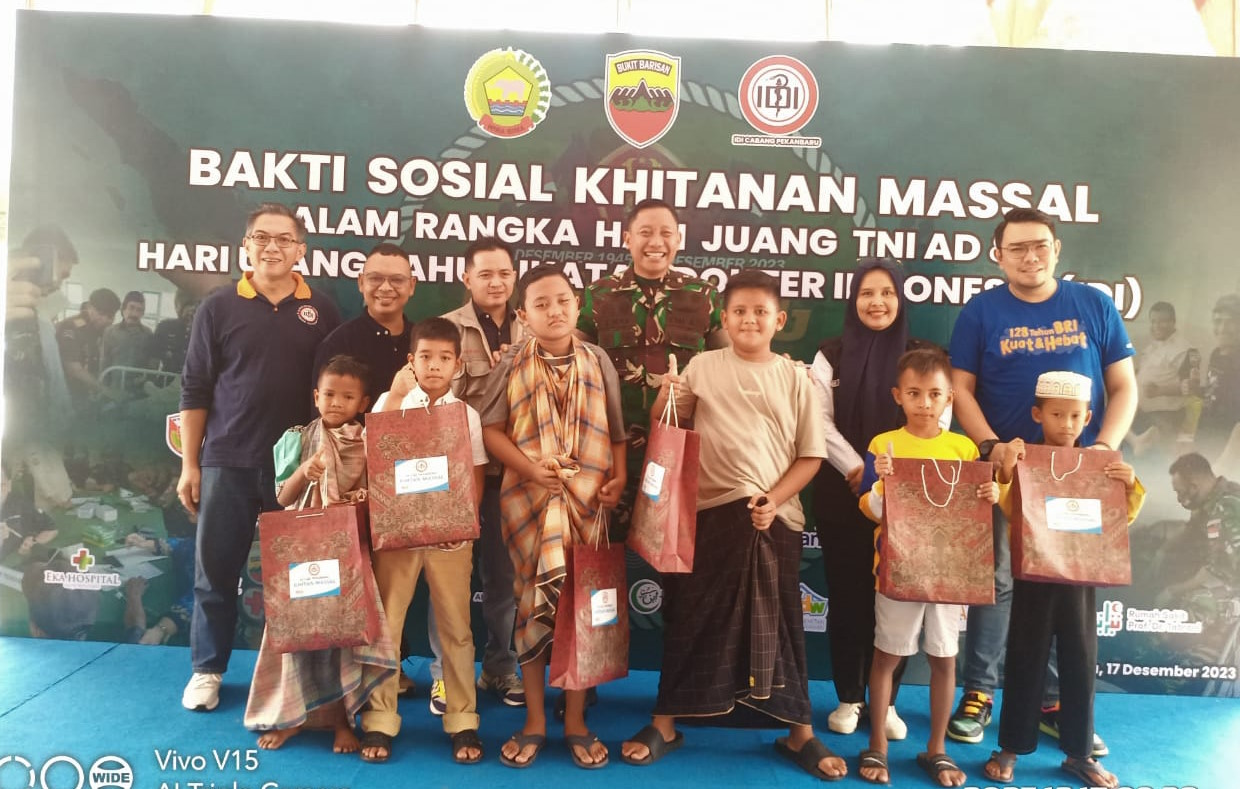 Kodim 0301 PBR Gandeng IDI Riau Gelar Khitanan Massal Sempena Hari Juang TNI AD