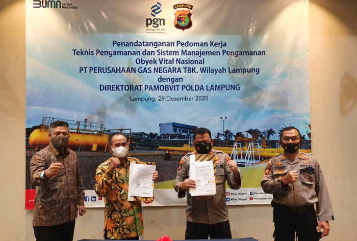 Jaga Pengamanan Objek Vital Nasional, PGN Kerja Sama dengan Polda Lampung