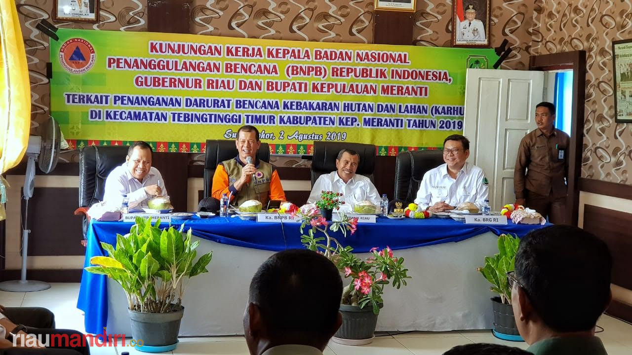 Kepala BNPB: Keberhasilan Meranti Antisipasi Karhutla Akan Jadi Percontohan Nasional
