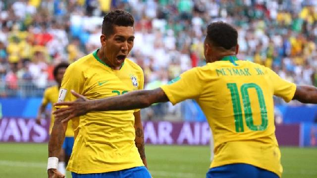 Neymar dan Firmino Bawa Brasil ke Perempatfinal