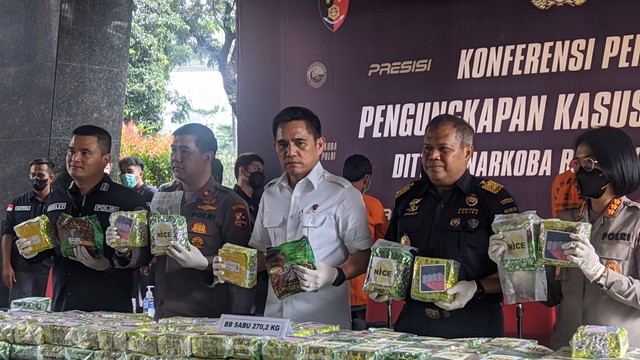 Polisi Gagalkan Peredaran Sabu 270,2 Kg di Riau dan Aceh