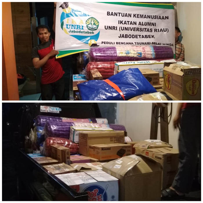 IKA Unri Jabodetabek Salurkan Bantuan kepada Korban Tsunami Banten
