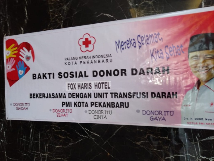 PMI Gelar Bakti Sosial Donor Darah di Fox Harris Hotel Pekanbaru