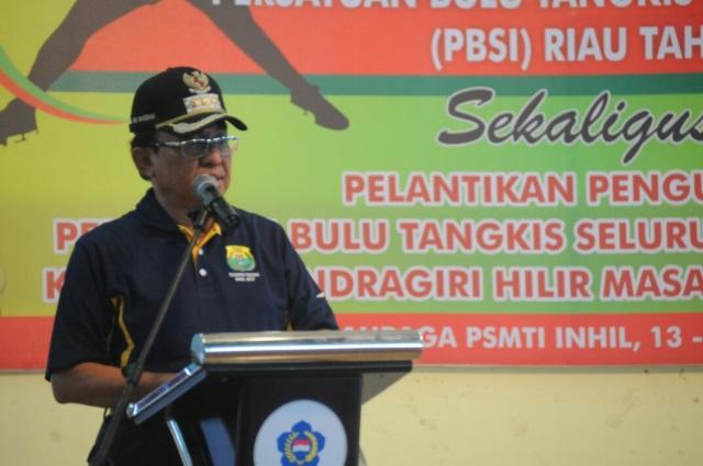 Bupati Wardan Hadiri dan Buka Kejurprov PBSI Riau 2017
