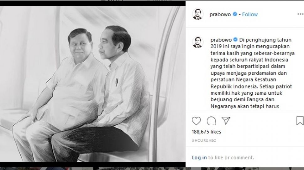 Di Awal Tahun Baru, Prabowo Beri Sinyal Manis Lewat Unggahannya