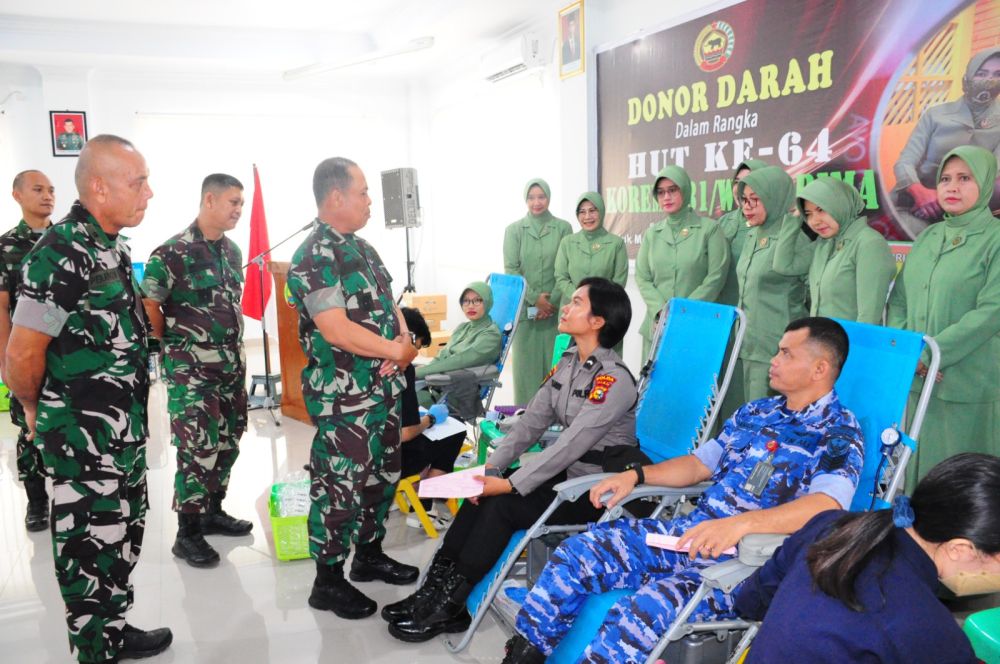 Sambut HUT ke-64, Korem 031/Wirabima Lakukan Donor Darah