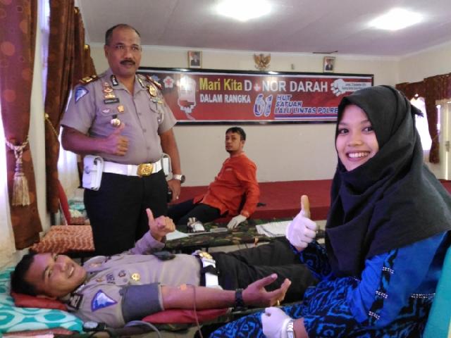 Peringatan HUT Satlantas Diwarnai  Aksi Donor Darah