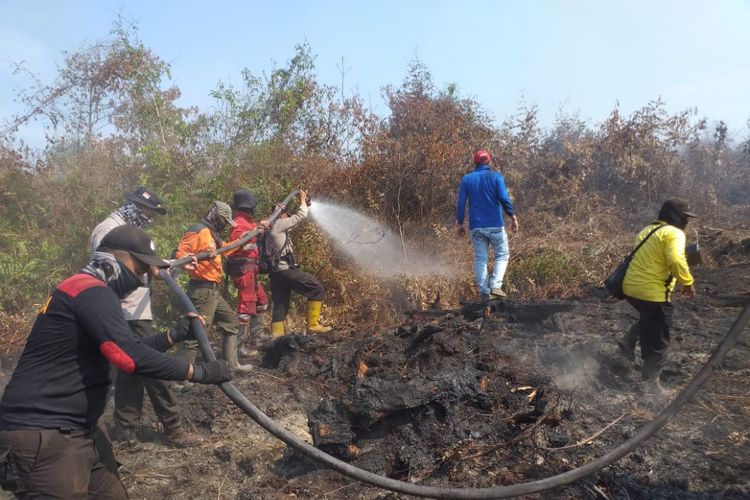 Lahan Terbakar Seluas 4 Hektare Berhasil Dipadamkan di Bathin Solapan