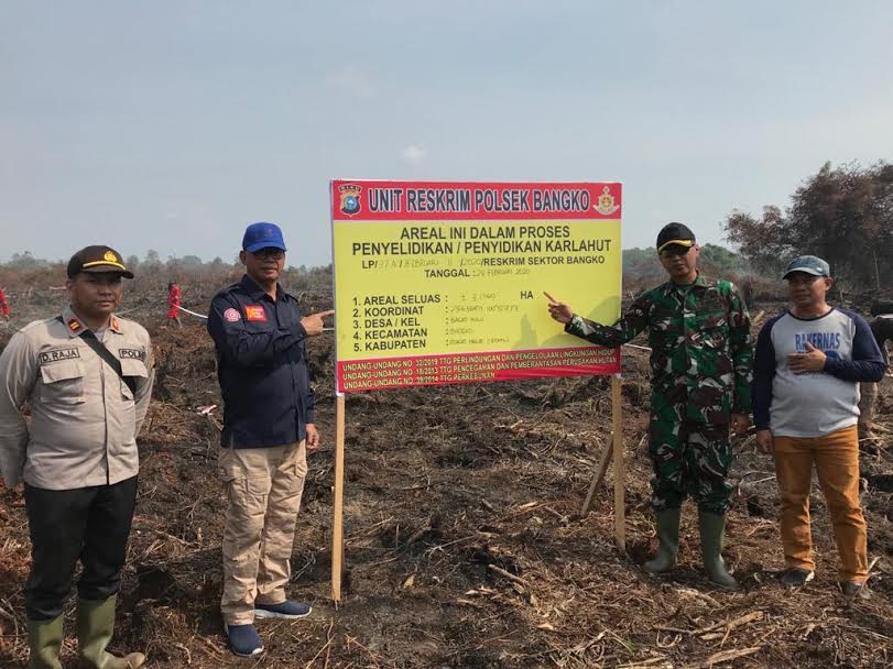 Bupati Rohil Ikut Padamkan Karhutla di Kecamatan Bangko