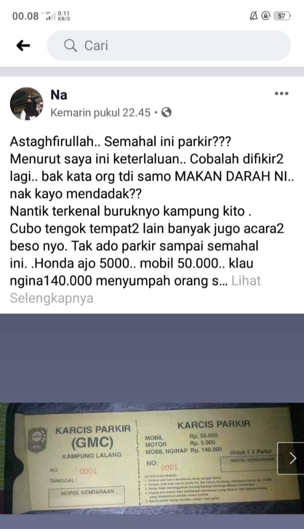 Ini Tanggapan Camat Sungai Apit Soal Tarif Parkir Mobil Rp50 Ribu di Areal Gerhana Matahari Cincin 