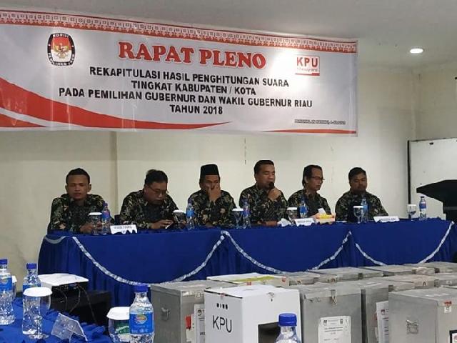 Hasil Rapat Pleno KPU Pelalawan, Syamsuar-Edy Peraih Suara Terbanyak