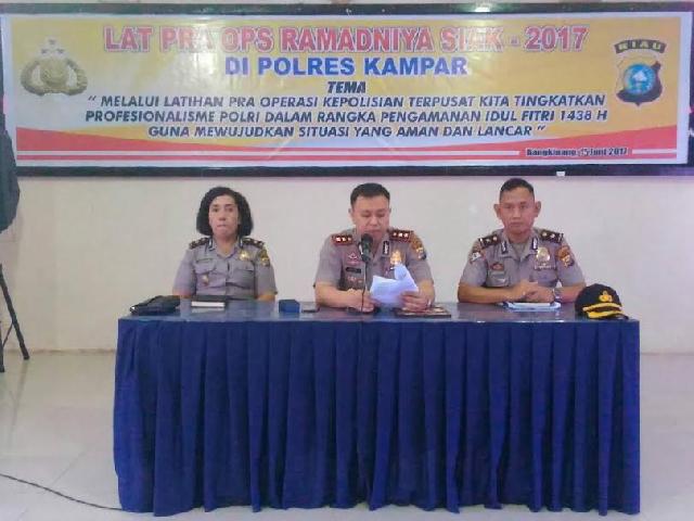 Polres Kampar Lakukan Latihan Pra Operasi Ramadniya Siak 2017