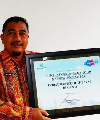 Raih Public Service Award 2018, Kadis DLH Kampar: Awal Baik untuk Rebut Piala Adipura