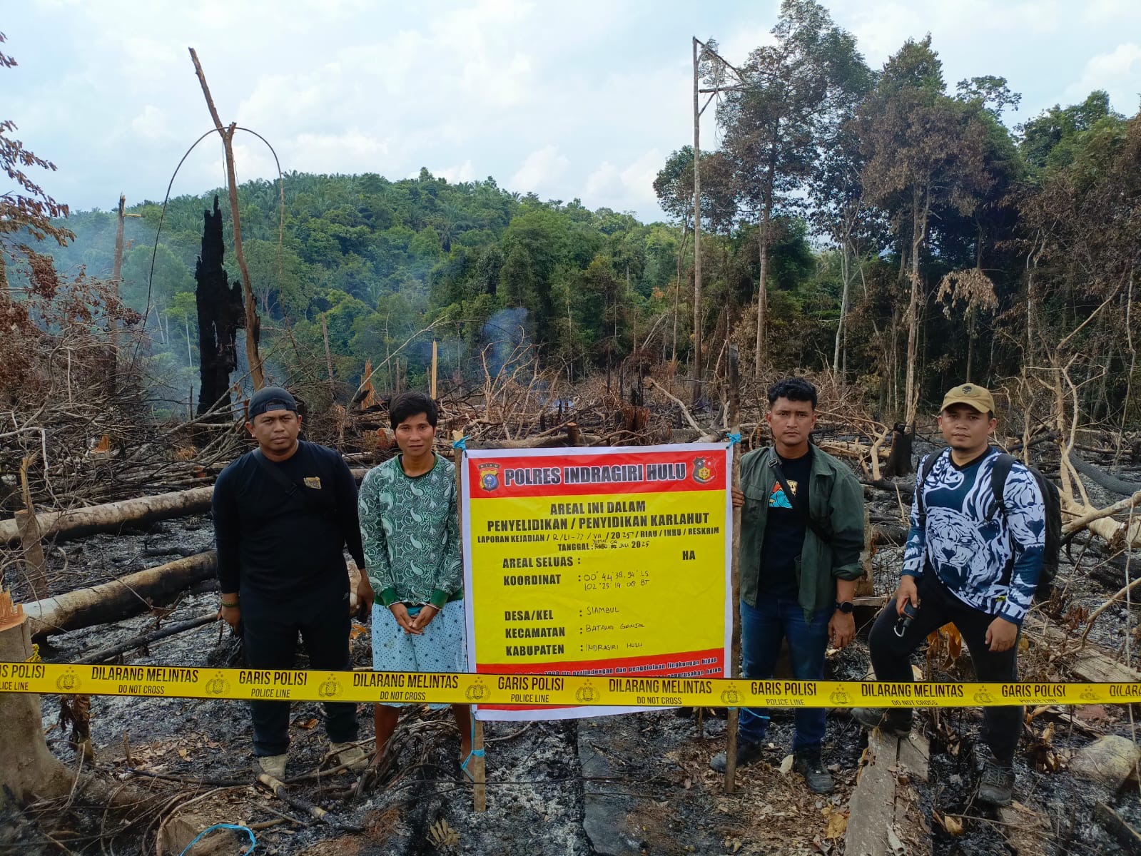 Diduga Bakar Lahan, Warga Desa Siambul Ditangkap Polres Inhu