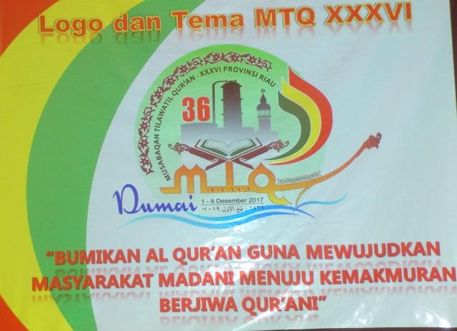 Logo MTQ XXXVI Provinsi Riau 2017 di Kota Dumai Resmi Dilaunching