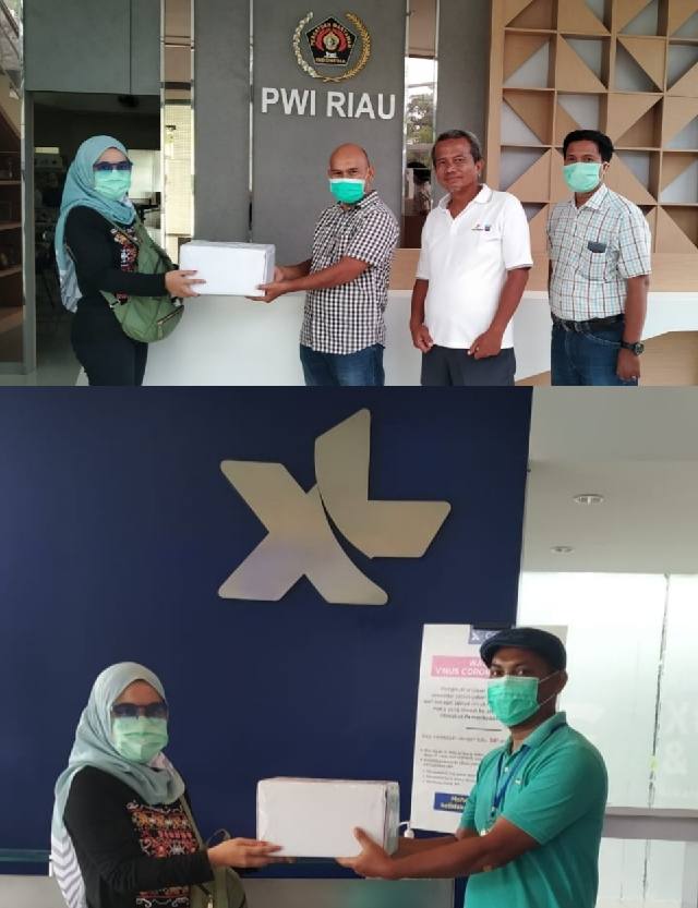 Cegah Wabah Corona, XL Axiata Serahkan APD ke PWI Riau