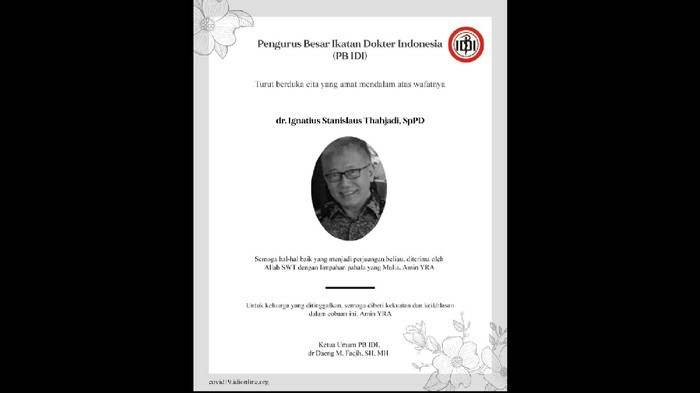Satu Lagi Dokter RI Meninggal dalam Status PDP Corona