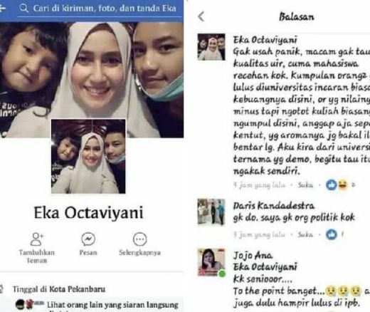 Sebarkan Kebencian terhadap UIR, Pemilik Akun FB 'Eka Octaviyani' Masih Berstatus Terlapor