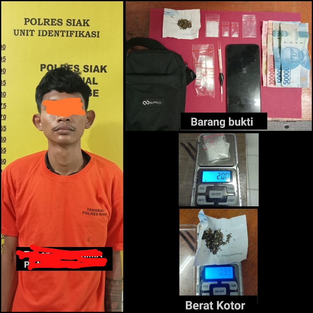 Pria di Tualang Ditangkap Karena Kepemilikan Sabu dan Ganja