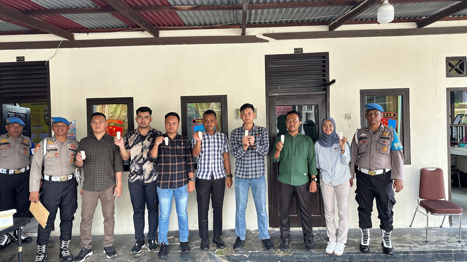 Personel Polres Pelalawan Cek Urine Mendadak