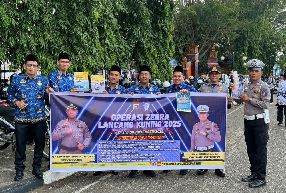 Satgas Preemtif Satlantas Polres Kuansing Sosialisasikan Keselamatan Berlalu Lintas