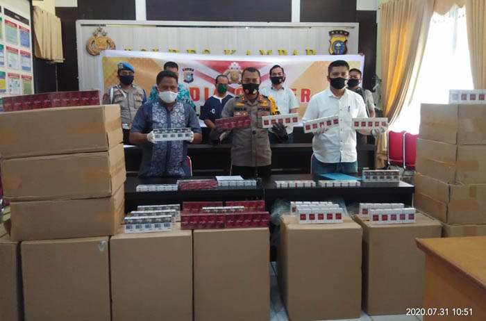 Polisi Sita 13.720 Bungkus Rokok Ilegal di Kampar