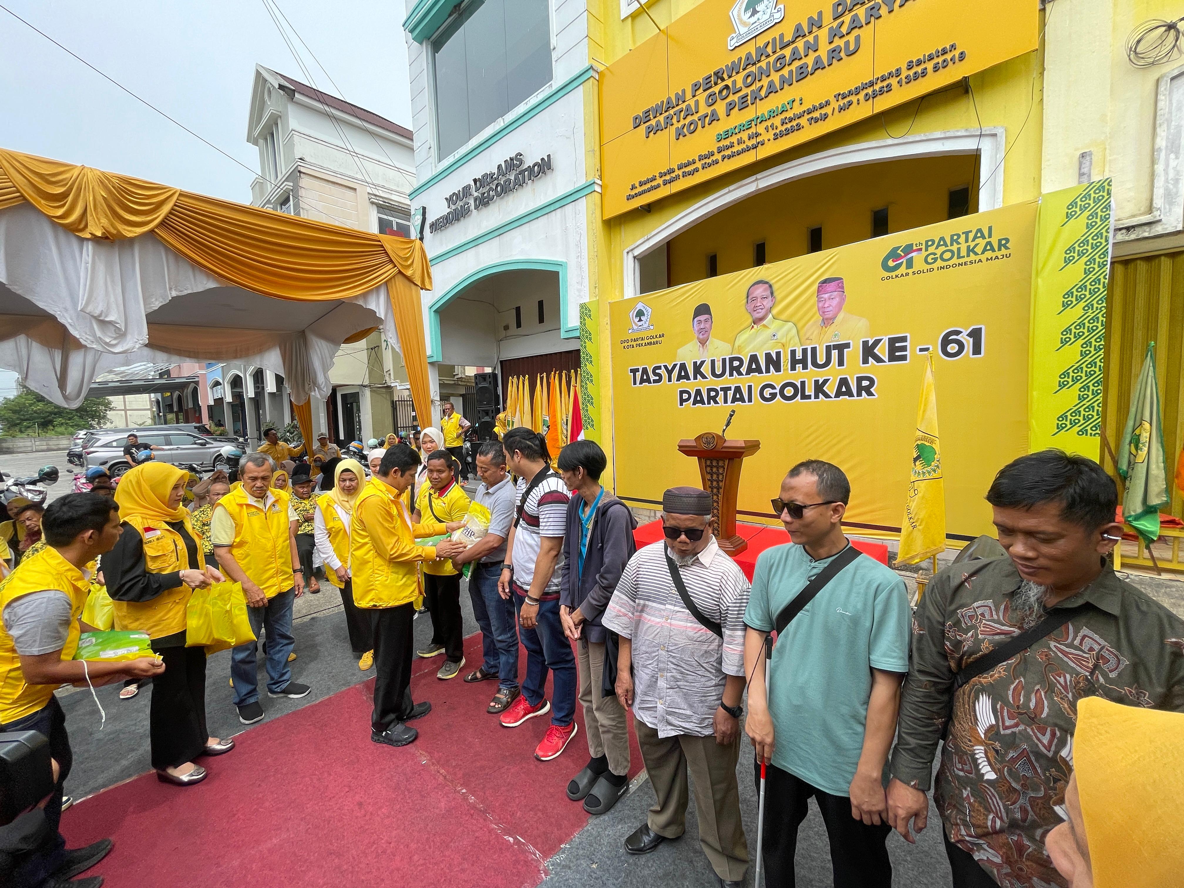 Puncak Peringatan HUT ke-61, Golkar Pekanbaru Peringati Bersama Penyandang Disabilitas