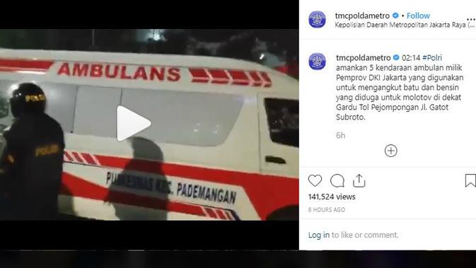 Polda Metro Minta Dinkes DKI Sediakan Ambulans Sebelum Aksi Demo, Setelah Aksi Dituduh Bawa Batu