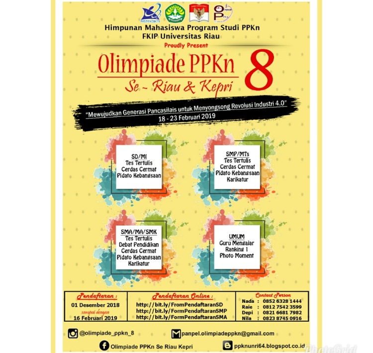 Himaprodi PPKn FKIP Unri Akan Gelar Olimpiade PPKn ke-8 se-Riau dan Kepri